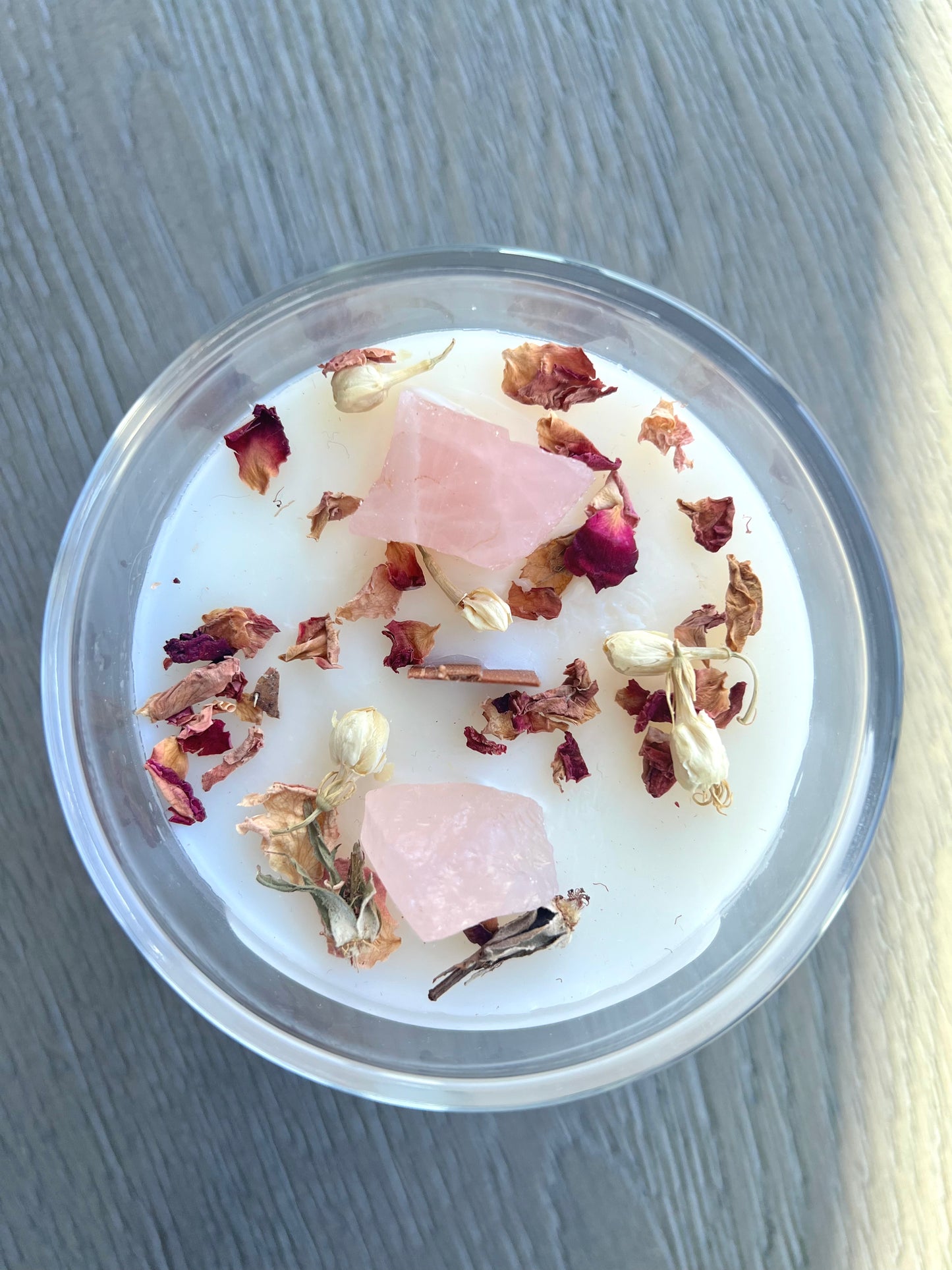 Love Candle: Rose Quartz & Floral Infused Candle