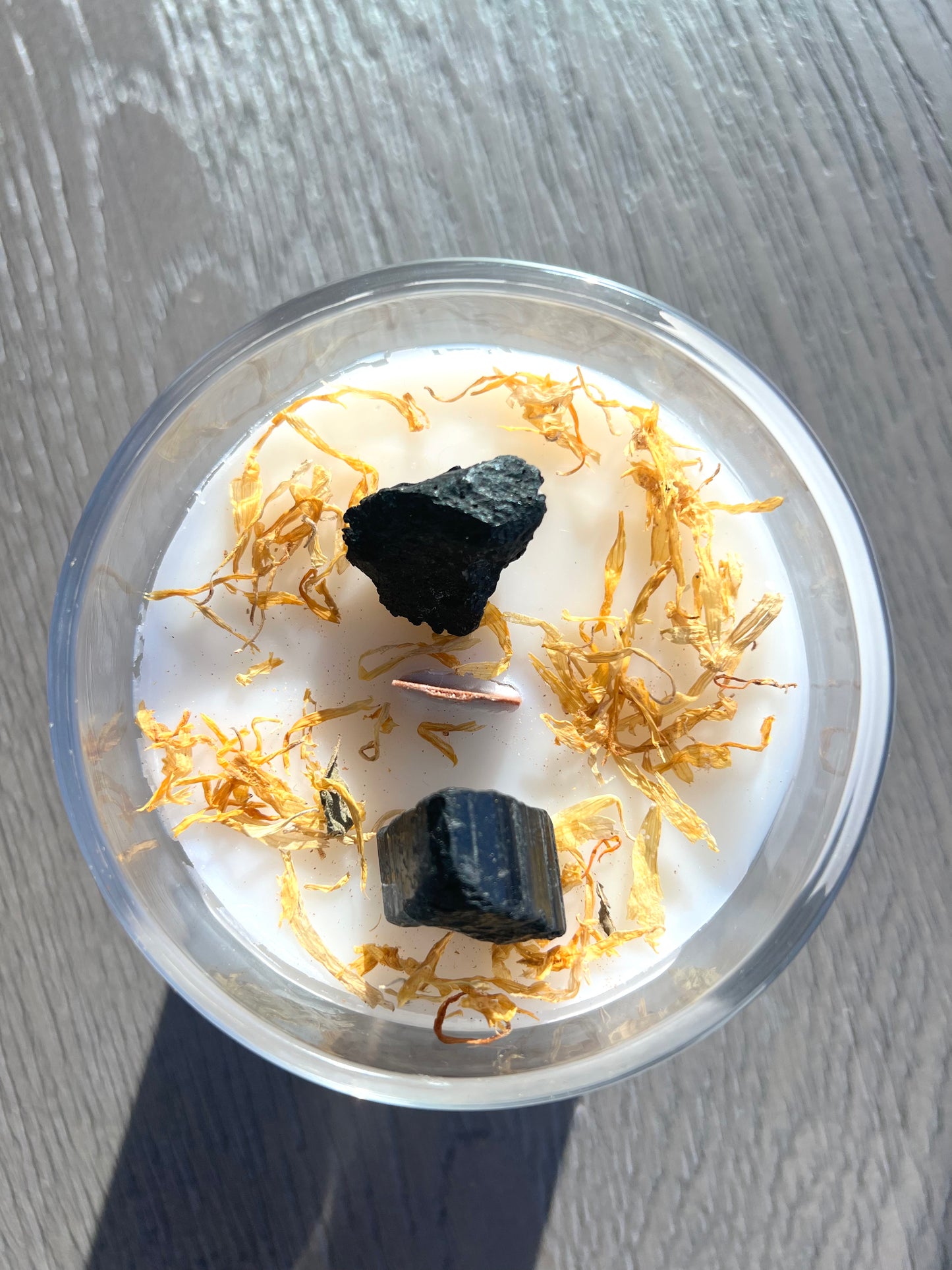 Protection Candle: Crystal Quartz & Floral Infused Candle