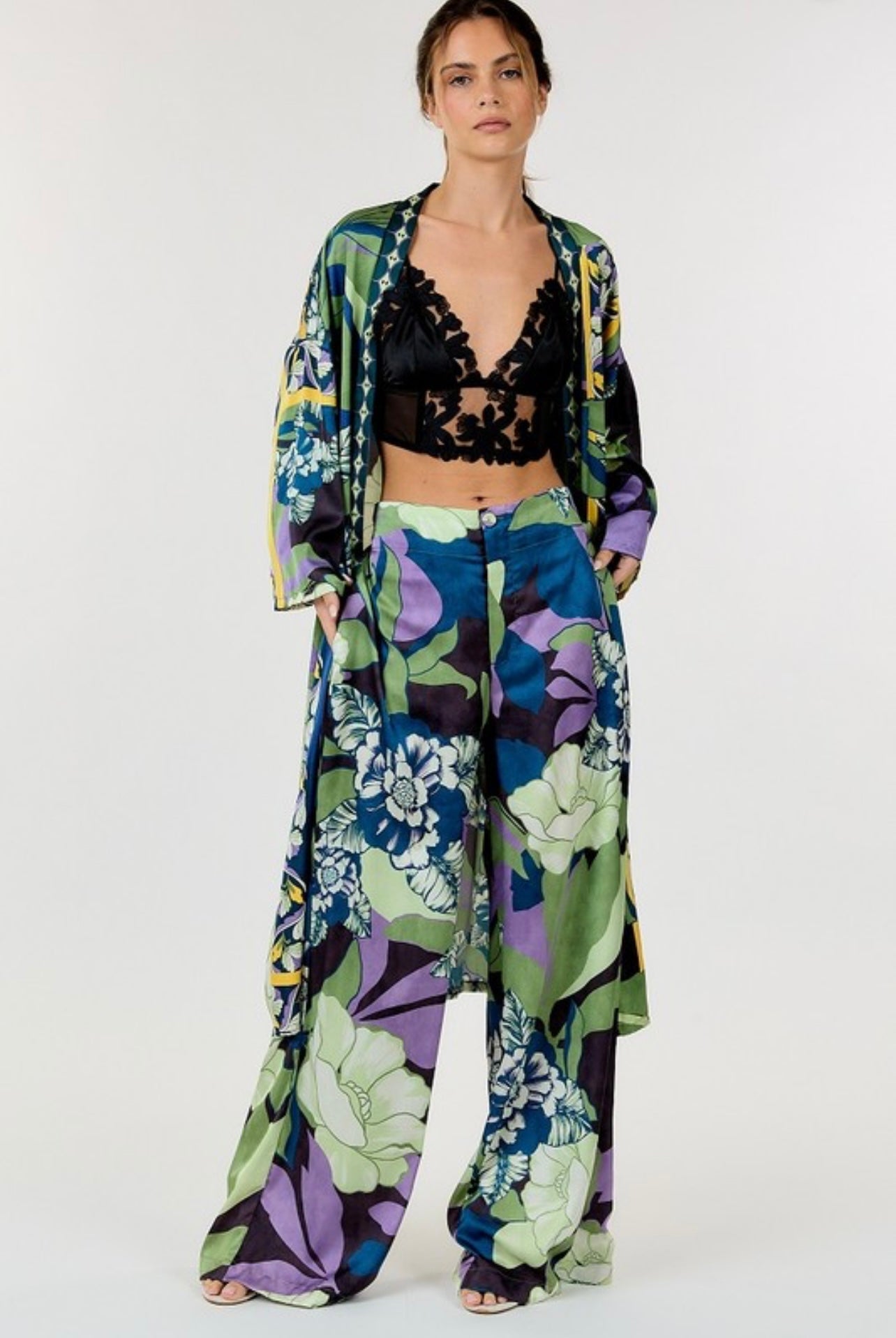 Green Floral Patchwork Lounge Set