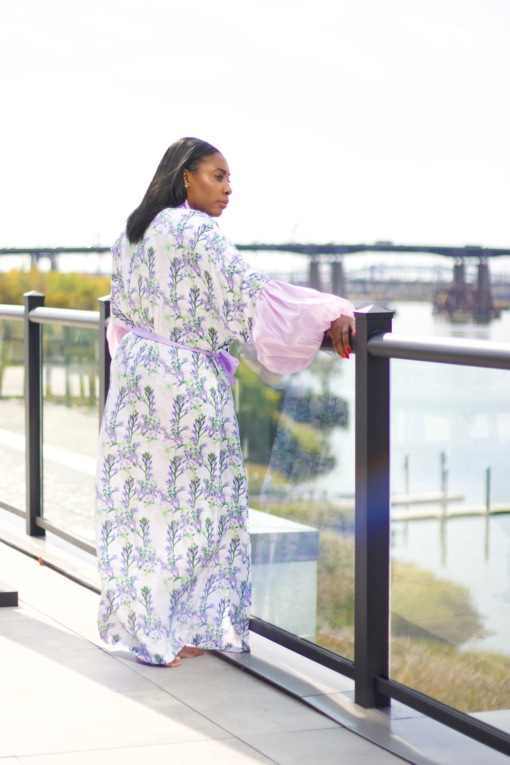 Purple Honeysuckle Bamboo Robe