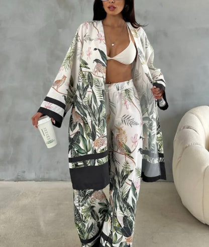Floral Satin Lounge Set