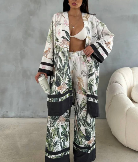Floral Satin Lounge Set